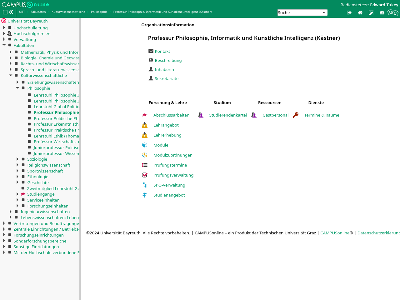 Ansicht einer Organisationseinheit